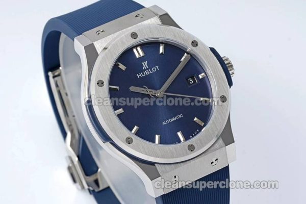 Classic Fusion replica watch details and pricing JJ Factory Hublot 542.NX blue Rubber strap mechanical men