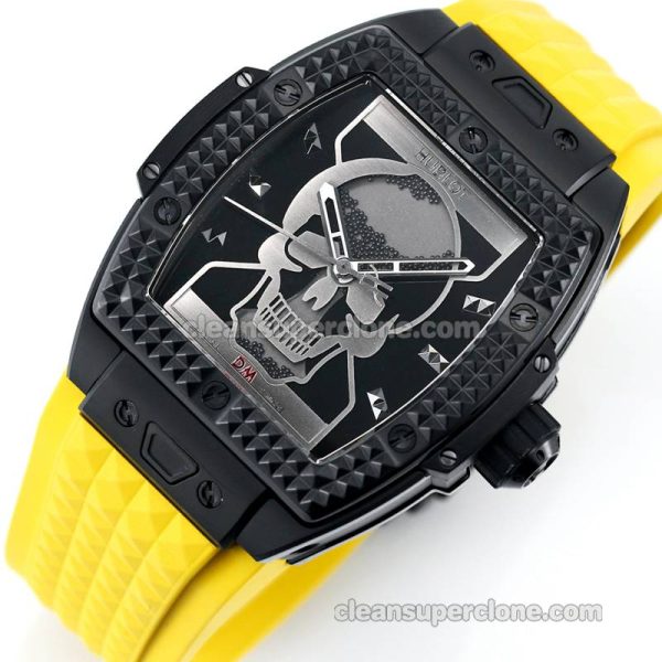 Big Bang replica watch details and pricing TW Factory Hublot 646.CI Skull yellow rubber mechanical men