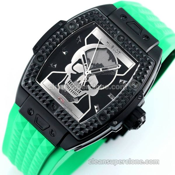 Big Bang replica watch details and pricing TW Factory Hublot 646.CI Skull Green rubber mechanical men