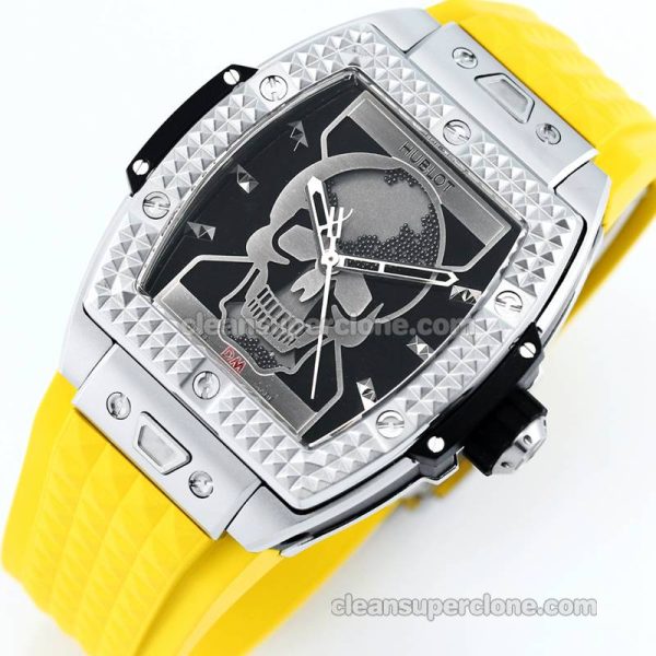Big Bang replica watch details and pricing TW Factory Hublot 646.CI Skull yellow rubber mechanical men