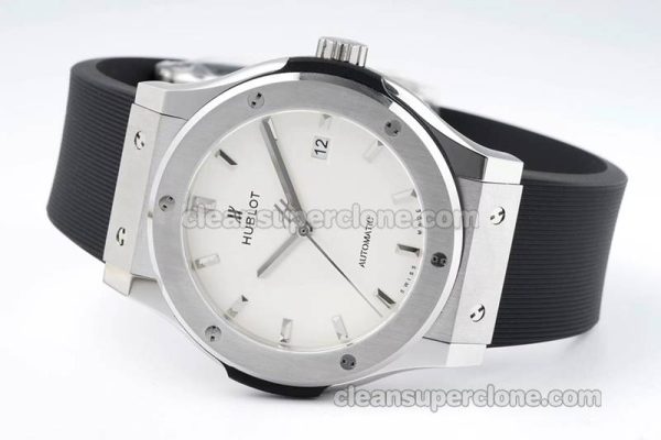Classic Fusion replica watch details and pricing JJ Factory Hublot 542.NX white Rubber strap mechanical men