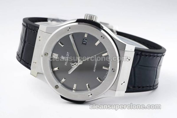 Classic Fusion replica watch details and pricing JJ Factory Hublot 542.NX Grey Leather strap mechanical men