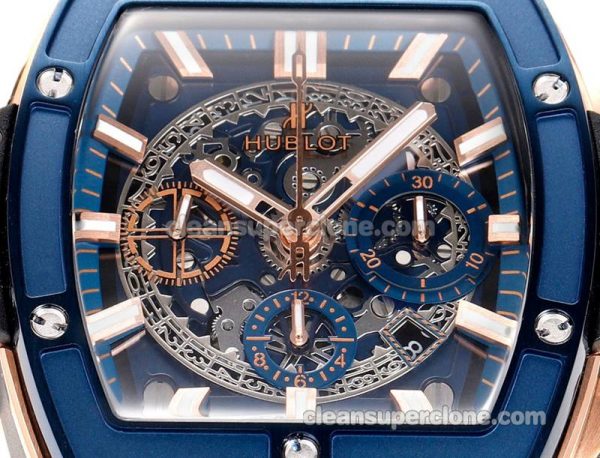 Big Bang replica watch details and pricing Hublot 642.OL Rose gold case blue bezel mechanical men