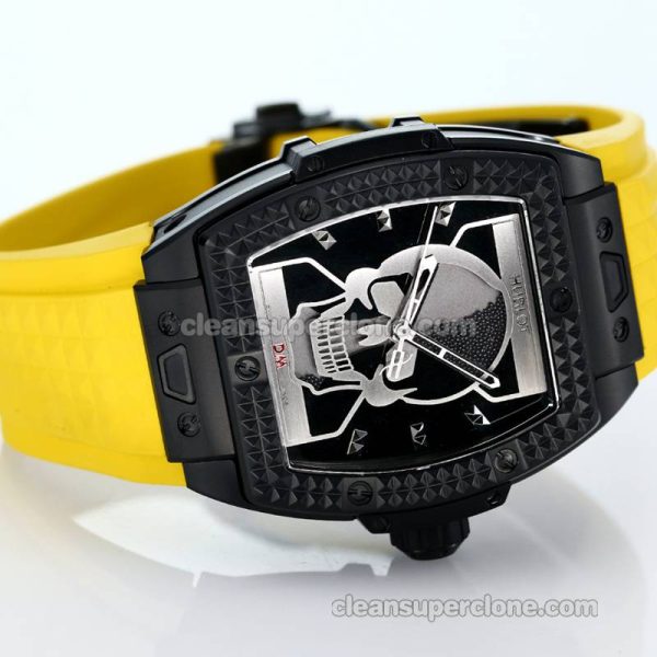 Big Bang replica watch details and pricing TW Factory Hublot 646.CI Skull yellow rubber mechanical men