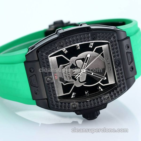Big Bang replica watch details and pricing TW Factory Hublot 646.CI Skull Green rubber mechanical men