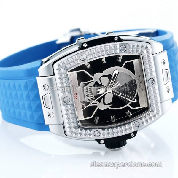 Big Bang replica watch details and pricing TW Factory Hublot 646.CI Skull blue rubber mechanical men