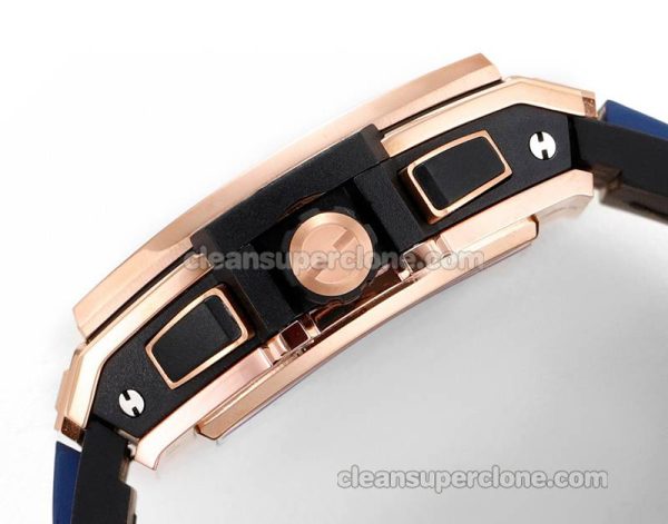 Big Bang replica watch details and pricing Hublot 642.OX Rose gold case blue strap mechanical men