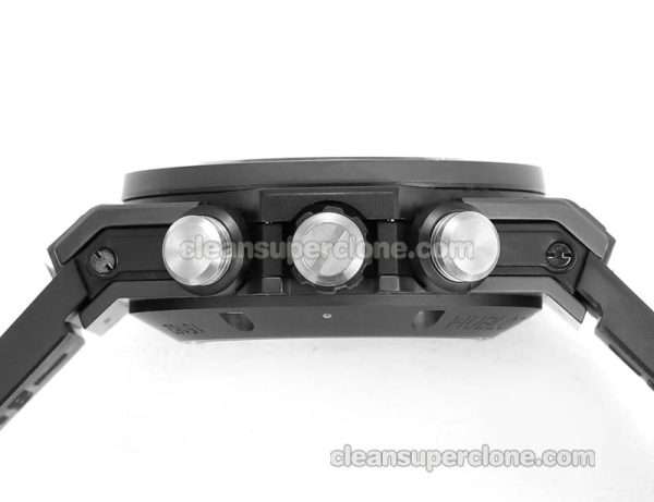 Big Bang replica watch details and pricing Hublot 411.CI black ceramics white rubber mechanical men