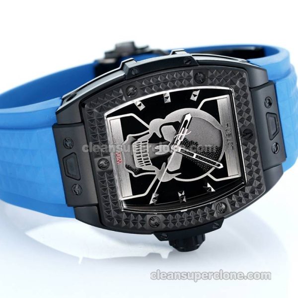 Big Bang replica watch details and pricing TW Factory Hublot 646.CI Skull Blue rubber mechanical men