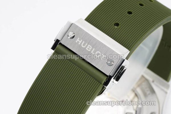 Classic Fusion replica watch details and pricing JJ Factory Hublot 542.NX Green Rubber strap mechanical men