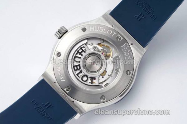 Classic Fusion replica watch details and pricing JJ Factory Hublot 542.NX blue Rubber strap mechanical men