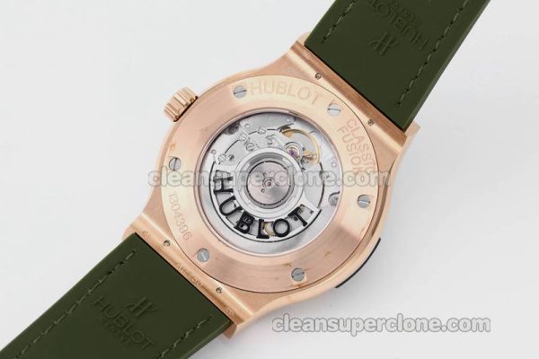 Classic Fusion replica watch details and pricing JJ Factory Hublot 542.OX Green Leather strap mechanical men