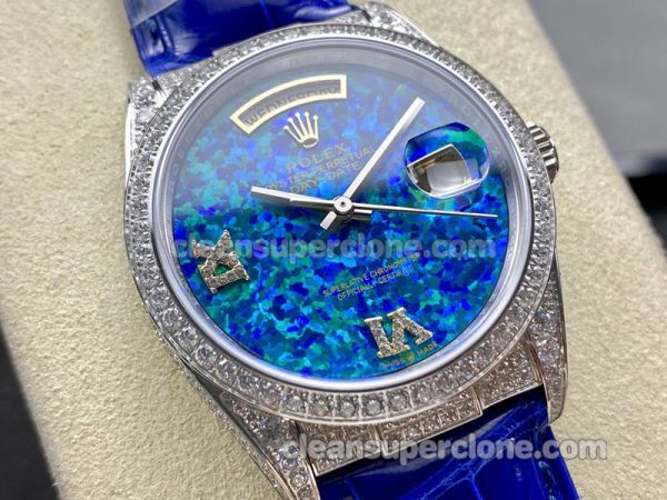 Day-Date replica watch details and pricing 8+ Factory Rolex 128395 blue dail blue strap mechanical women