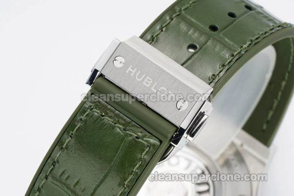 Classic Fusion replica watch details and pricing JJ Factory Hublot 542.NX Green Leather strap mechanical men