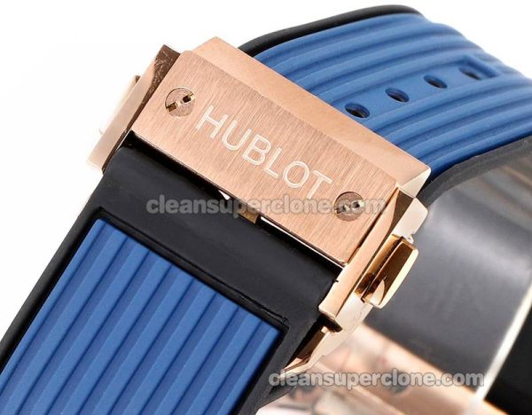 Big Bang replica watch details and pricing Hublot 642.OL Rose gold case blue bezel mechanical men