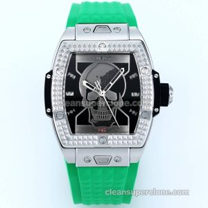 Big Bang replica watch details and pricing TW Factory Hublot 646.CI Skull Green rubber mechanical men