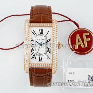 Tank replica watch details and pricing AF Factory Cartier WB704851 brown strap mechanical men
