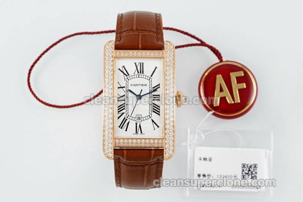 Tank replica watch details and pricing AF Factory Cartier WB704851 brown strap mechanical men