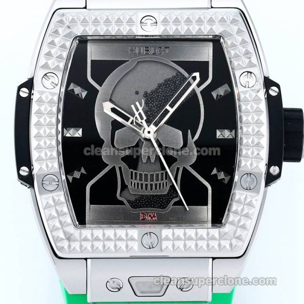 Big Bang replica watch details and pricing TW Factory Hublot 646.CI Skull Green rubber mechanical men