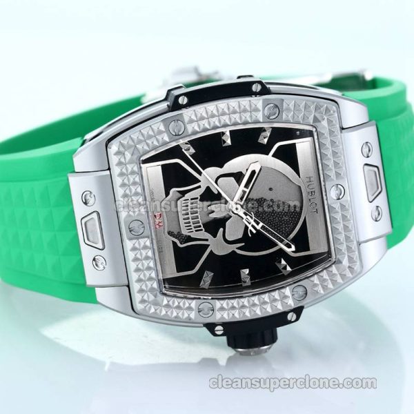 Big Bang replica watch details and pricing TW Factory Hublot 646.CI Skull Green rubber mechanical men