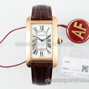 Tank replica watch details and pricing AF Factory Cartier W2609156 Dark brown strap mechanical men