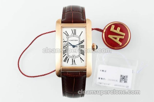 Tank replica watch details and pricing AF Factory Cartier W2609156 Dark brown strap mechanical men