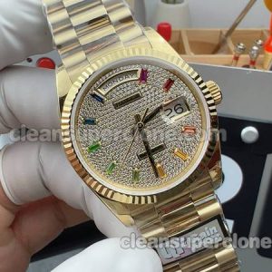 Day-Date replica watch details and pricing QF Factory Rolex 128238 Diamond 36mm mechanical women