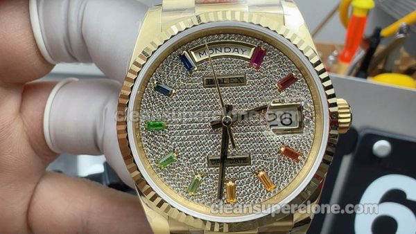 Day-Date replica watch details and pricing QF Factory Rolex 128238 Diamond 36mm mechanical women