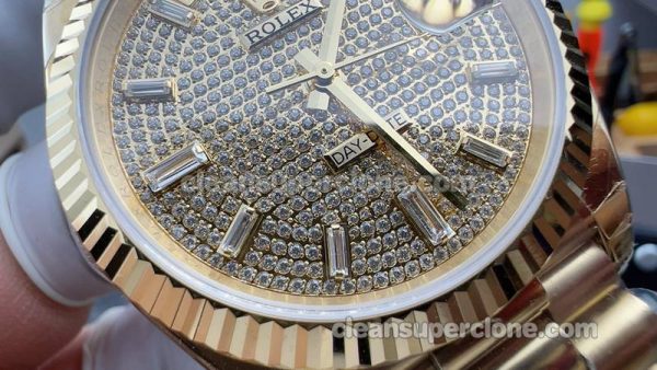 Day-Date replica watch details and pricing QF Factory Rolex 228238 Diamond 40mm mechanical men