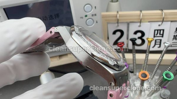 Royal Oak replica watch details and pricing Audemars Piguet 67601 pink Quartz women