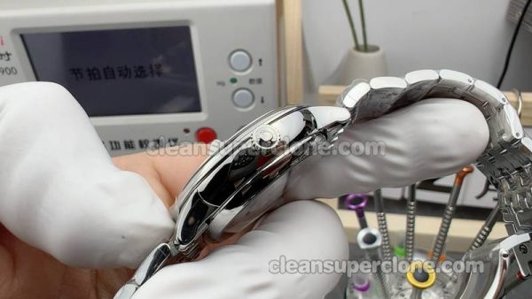 Omega Super Clone Watch pictures and prices VS Factory Deville 434.10.34 Pine green mechanical women