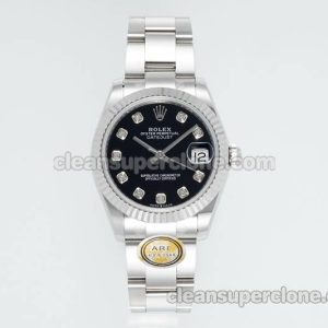 Rolex Super Clone watch picture and price ARF Lady-Datejust 178274 black 31mm mechanical women