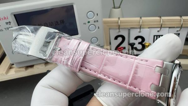 Royal Oak replica watch details and pricing Audemars Piguet 67601 pink Quartz women