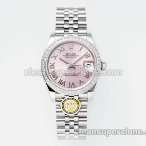 Rolex Super Clone watch picture and price ARF Lady-Datejust 278384 pink Roman numeral Diamond bezel 31mm mechanical women
