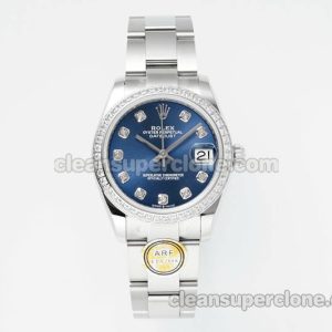 Rolex Super Clone watch picture and price ARF Lady-Datejust 178384 blue Diamond bezel 31mm mechanical women