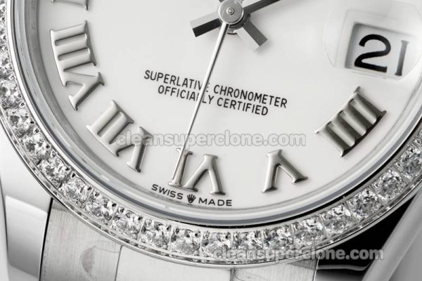 Rolex Super Clone watch picture and price ARF Lady-Datejust 278384 white Roman numeral Diamond bezel 31mm mechanical women