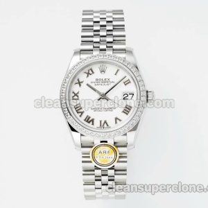 Rolex Super Clone watch picture and price ARF Lady-Datejust 278384 white Roman numeral Diamond bezel 31mm mechanical women
