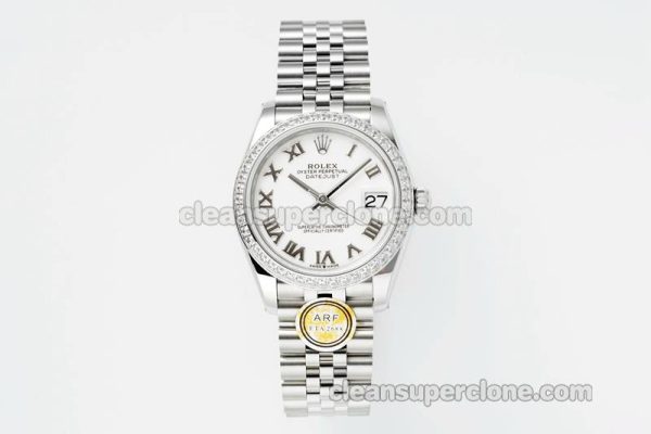 Rolex Super Clone watch picture and price ARF Lady-Datejust 278384 white Roman numeral Diamond bezel 31mm mechanical women