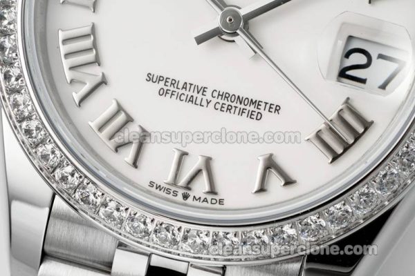 Rolex Super Clone watch picture and price ARF Lady-Datejust 278384 white Roman numeral Diamond bezel 31mm mechanical women