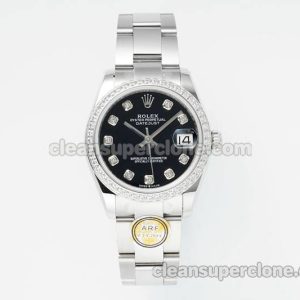 Rolex Super Clone watch picture and price ARF Lady-Datejust 178384 black Diamond bezel 31mm mechanical women