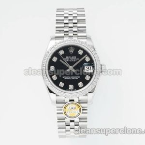 Rolex Super Clone watch picture and price ARF Lady-Datejust 178384 black Diamond bezel 31mm mechanical women