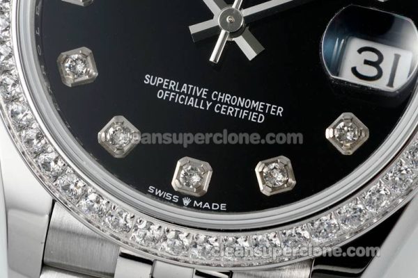 Rolex Super Clone watch picture and price ARF Lady-Datejust 178384 black Diamond bezel 31mm mechanical women