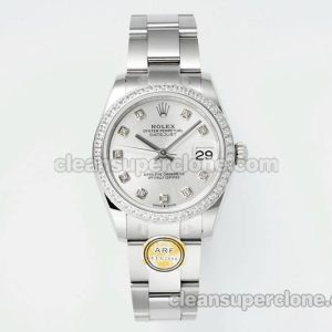Rolex Super Clone watch picture and price ARF Lady-Datejust 278384 sliver Diamond bezel 31mm mechanical women