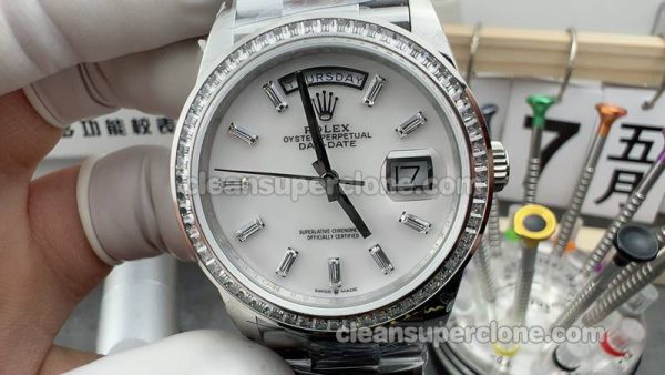 Day-Date watch details and pricing QF Factory Rolex 128396 White dial 36mm mechanical women