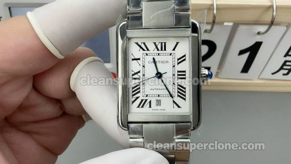 Tank watch details and pricing AF Factory Cartier W5200028 Silver-white dial mechanical men