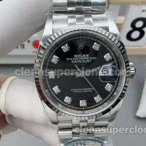 Datejust watch details and pricing Clean Factory Rolex 126234 Black 36mm mechanical men