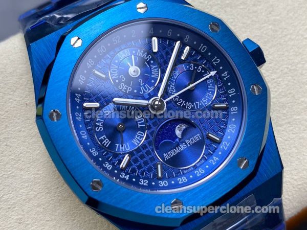 Royal Oak replica watch details and pricing BBS Factory Audemars Piguet 26574 blue mechanical men