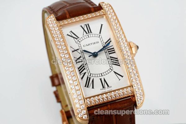 Tank replica watch details and pricing AF Factory Cartier WJTA0030 Dark brown strap mechanical men