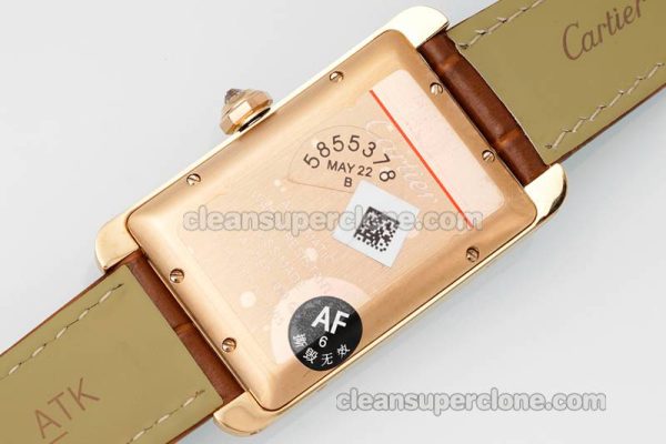 Tank replica watch details and pricing AF Factory Cartier WJTA0030 Dark brown strap mechanical men