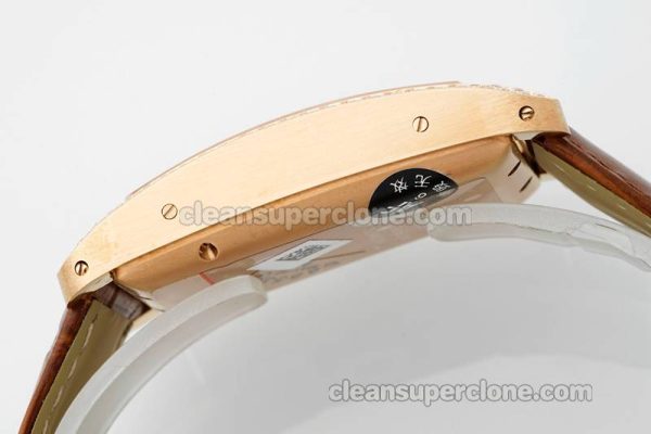 Tank replica watch details and pricing AF Factory Cartier WJTA0030 Dark brown strap mechanical men